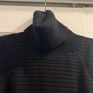 COS 100% Wool Ribbed Black Turtleneck Dress Size XS